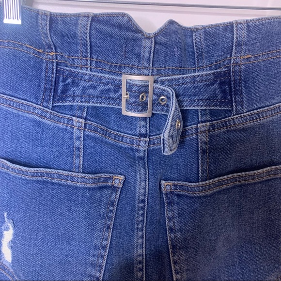 FREE PEOPLE Corsette Denim Distressed Mini Skirt - Picture 14 of 16